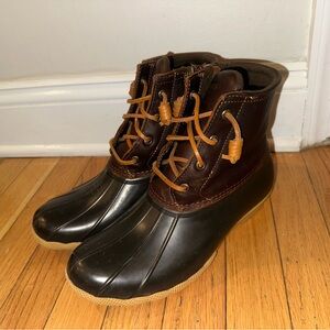Sperry Brown and Black Duck Boots Booties